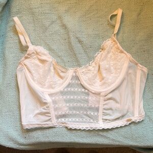 Jessica Simpson white lace 34b balconnette white vguc